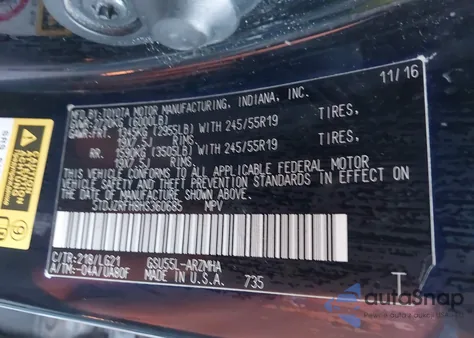 2017 Toyota Highlander Se from USA, damaged, VIN 5TDJZRFH8HS360685